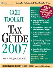 Cover of: CCH Toolkit Tax Guide 2007 (CCH Business Owner's Toolkit series)