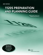 Cover of: 1120S Preparation and Planning Guide (2007) (Preparation and Planning) | Sidney Kess