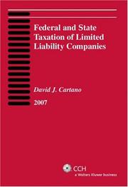 Cover of: Federal and State Taxation of Limited Liability Companies (2007)