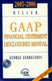 Cover of: Miller GAAP Financial Statement Disclosures Manual, 2005-2006