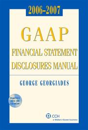 Cover of: GAAP Financial Statement Disclosures Manual, 2006-2007