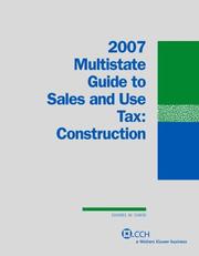 Cover of: Multistate Guide to Sales and Use Tax: Construction