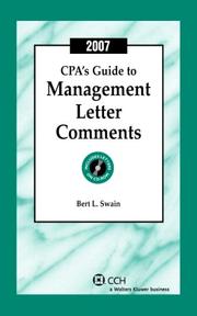 Cover of: CPA's Guide to Management Letter Comments, with CD-ROM (2007)