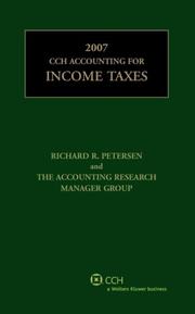 Cover of: CCH Accounting for Income Taxes