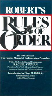 Cover of: Robert's Rules of Order by Henry Robert, Henry Robert