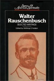 Cover of: Walter Rauschenbusch: Selected Writings (Sources of American Spirituality)
