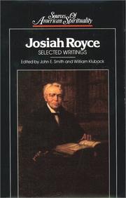 Cover of: Josiah Royce: selected writings
