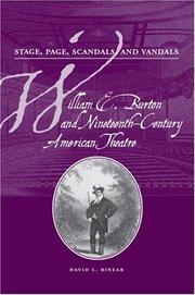 Cover of: Stage, Page, Scandal, & Vandals: William E. Burton and Nineteenth-Century American Theatre (Theater in the Americas)