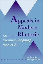 Cover of: Appeals in modern rhetoric by M. Jimmie Killingsworth