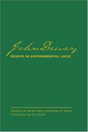 Cover of: John Dewey's Essays in Experimental Logic by 