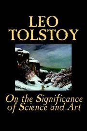 Cover of: On the Significance of Science and Art by Lev Nikolaevič Tolstoy