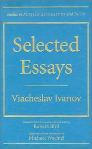 Cover of: Selected Essays by Viacheslav Ivanov