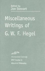 Cover of: Miscellaneous Writings (SPEP) by Georg Wilhelm Friedrich Hegel