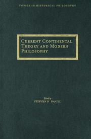 Cover of: Current continental theory and modern philosophy