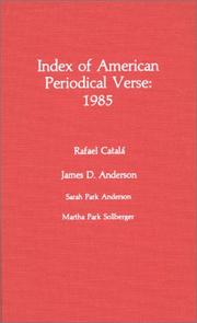 Cover of: Index of American Periodical Verse | Catal Rafael