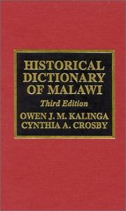 Cover of: Historical dictionary of Malawi | Owen J. M. Kalinga