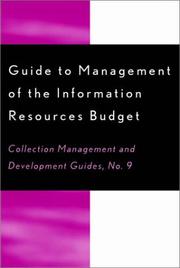 Cover of: Guide to the management of the information resources budget