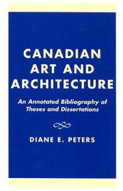 Cover of: Canadian Art and Architecture | Diane E. Peters