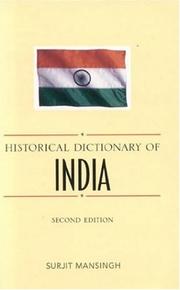 Cover of: Historical dictionary of India