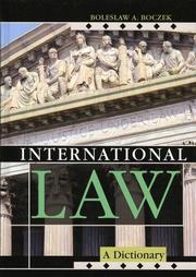 Cover of: International law by Boleslaw Adam Boczek