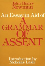 Cover of: An Essay in Aid of a Grammar Of Assent by John Henry Newman