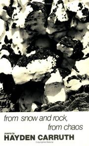 Cover of: From snow and rock, from chaos: poems 1965-1972.