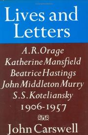 Cover of: Lives and letters by John Carswell