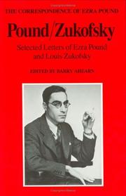 Cover of: Pound/Zukofsky: Selected Letters of Ezra Pound and Louis Zukofsky (Correspondence of Ezra Pound)