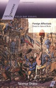 Cover of: Foreign Affections: Essays On Edmund Burke (Critical Conditions)