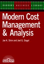Cover of: Modern cost management & analysis