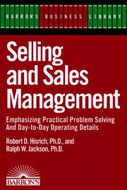 Cover of: Selling and sales management