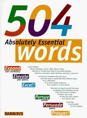 Cover of: 504 absolutely essential words by Murray Bromberg