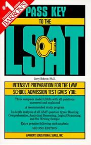 Barron's pass key to the LSAT by Jerry Bobrow