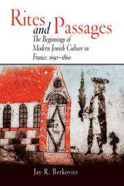 Cover of: Rites and Passages by Jay R. Berkovitz, Jay R. Berkovitz