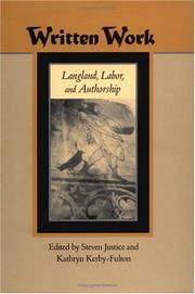 Cover of: Written work: Langland, labor, and authorship