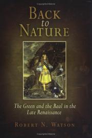 Cover of: Back to nature: the green and the real in the late Renaissance