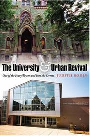 Cover of: The University and Urban Revival by Judith Rodin