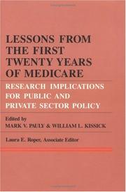 Cover of: Lessons from the first twenty years of Medicare by Mark V. Pauly, William L. Kissick, editors ; Laura E. Roper, associate editor.