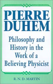 Cover of: Pierre Duhem: philosophy and history in the work of a believing physicist