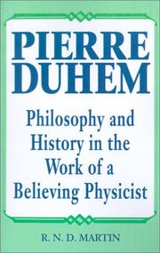 Cover of: Pierre Duhem by R. Niall D. Martin, R. Niall D. Martin