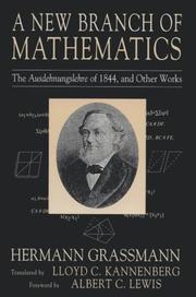 Cover of: A New Branch of Mathematics by Hermann Grassmann