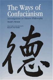 Cover of: The Ways of Confucianism by David S. Nivison