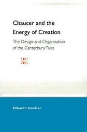 Cover of: Chaucer & the Energy of Creation by Edward I. Condren
