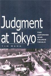 Cover of: Judgment at Tokyo by Timothy P. Maga