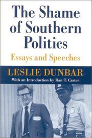 Cover of: The shame of southern politics: essays and speeches