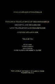 Cover of: Catalogus translationum et commentariorum by Paul Oskar Kristeller