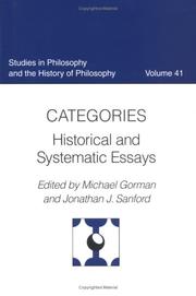 Cover of: Categories: Historical and Systematic Essays (Studies in Philosophy and the History of Philosophy)