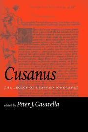 Cover of: Cusanus: The Legacy Of Learned Ignorance