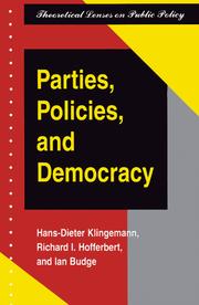 Cover of: Parties, policies, and democracy by Hans-Dieter Klingemann