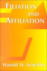 Cover of: Filiation and Affiliation